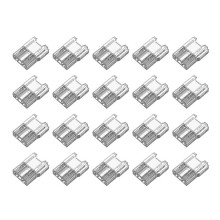 Connecteurs de Bande Lumineuse LED, 20 Pièces, 2 Broches, Connecteurs de Bande Lumineuse LED, Transparents, Sans Soudure, Sans Zone Sombre, 8 mm