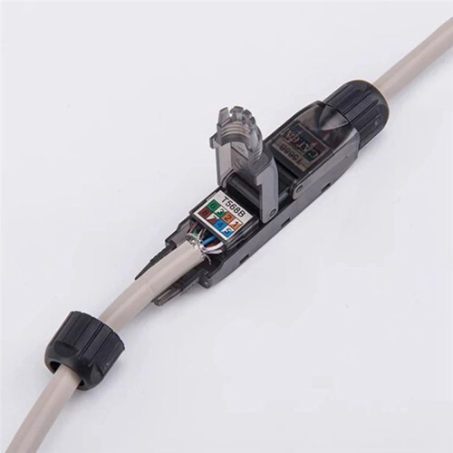 RJ45 Cat6A UTP LAN Cable Tool-Less Extension Connector Network Extender Junction Adapter Connection Box 1