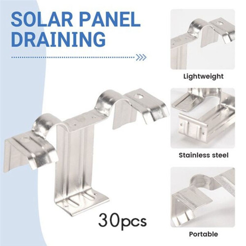 30PCS Photovoltaic Panel Drainage Buckle Plate Solar Panel Water Drain Clip for Solar Panel Draining 30MM 2