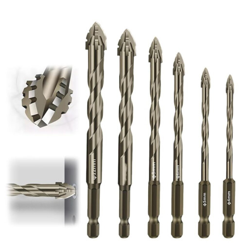 4 Flute Eccentric Drill Bit Set,New Four-Flute Sawtooth Eccentric Drill Bit,Four Edged Serrated Eccentric Drill Bit