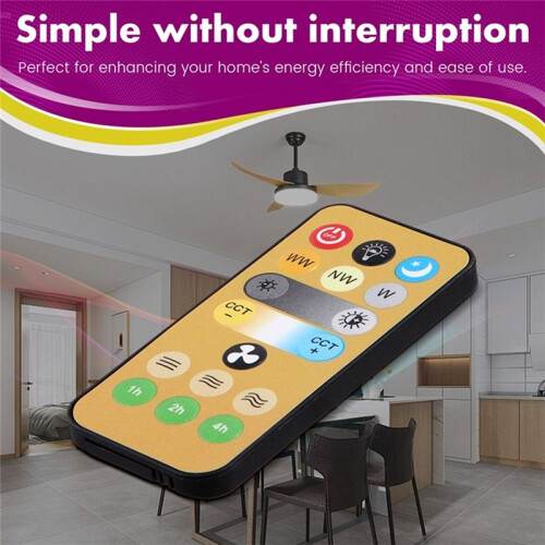 2pcs Wireless Switches 3-Speed Timing Remote Control for E27 Ceiling Fan Light 1-4h Timing Remote Control
