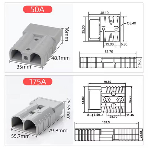 175A 600V for Anderson Plug Connector Flush Mount Bracket Panel Cover Handle Electrical Equipment Supplies 1