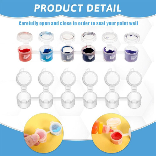120pcs Paint Containers with Lids, 40 Strips Paint Containers Acrylic Paint with Lids for  Paint Storage Classroom 2