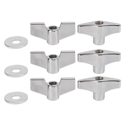 Drum Set Fixed Wing Nuts T Type Stand Nut Cymbal Washer Replacement Percussion Instrument Parts 2