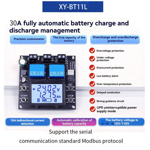 XY-BT13L 30A Battery Charge Discharge Module+K485X Module Charge Protection Bidirectional Current Detection Protector 1