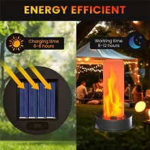 2 Pack Replacement Solar Light Tops with Flickering Flame,Waterproof Outdoor Solar Light Parts Lantern Replacement Kit