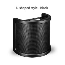 Condenser Microphone Blowout Screen U-Shaped Windscreen Cover Shield Ideal for Streaming & Recording Black