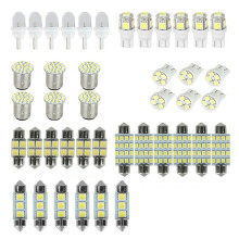 42 Delar LED-Inredningspaket T10 6000K Kupolformade Registreringsskyltsbelysning SMD LED-Ersättningsskylts-/Läslampa