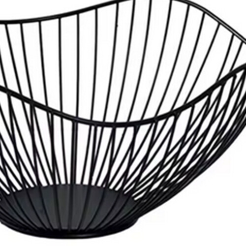 Iron Fruit Basket Fruit Container Bowl Home Drain Display Basket Table Bread Snacks Tray Storage Snacks High Black 2