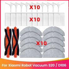 32 Szt. do Robot Vacuum S20 / D106 Sweep Części Zamienne Akcesoria Główna Szczotka Szczotka Boczna Mop Tkanina Filtr