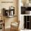 Homcom HOMCOM Wall Mounted Table w/ Space Saving Storage Compartments, Dark Brown 6