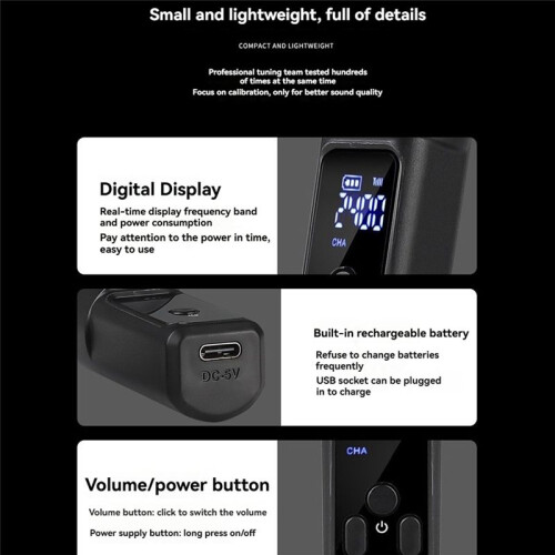 UHF Wireless Microphone Converter XLR Rechargeable Transmitter & Receiver Microphone for 0V Dynamic Microphones 2