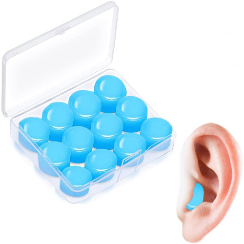12er-Pack schallisolierende Silikon-Ohrstöpsel Blue