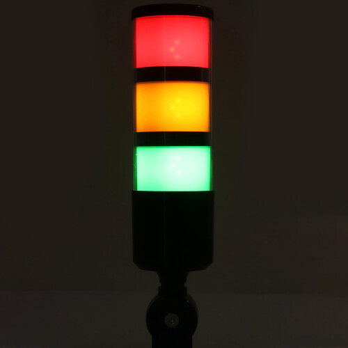 Industrial 3-Layer LED Warning Light with Buzzer, 12-24VDC, 60mm Diameter 2