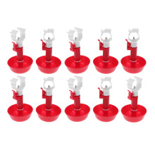 20Pcs Red Automatic Water Feeder Cups Adjustable for Birds and Poultry