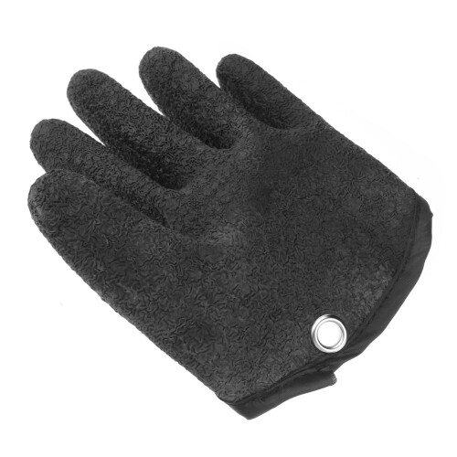 2Stk Leichte Angler-Handschuhe Aus Polyesterfaser Schwarz 1