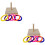 2Pcs Multicolor Parrot Playing Toy Educational Bird Ring Toss Set 6