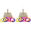 2Pcs Multicolor Parrot Playing Toy Educational Bird Ring Toss Set 2