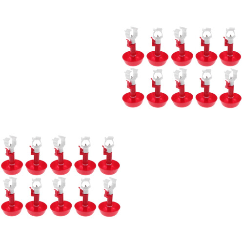 20Pcs Red Automatic Water Feeder Cups Adjustable for Birds and Poultry 2