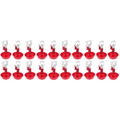 20Pcs Red Automatic Water Feeder Cups Adjustable for Birds and Poultry 1