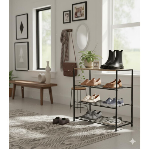 4 Tier Shoe Rack, Metal Shoe Storage 1