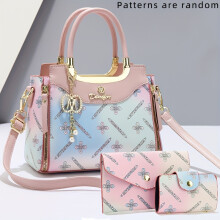 (Pink) Elegantes Damentaschen-Set |Neue einfache Umhängetaschen und Umhängetaschen für Pendler mit zufälligem Stickdruck und Re