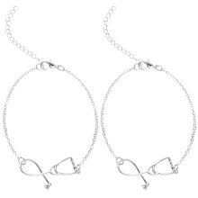 6Pcs Silver Stethoscope Wristband Adjustable Bracelet Hand Chain Gift
