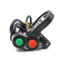 2Pcs Motorcycle E-Bike Switch Black Plastic Headlight Turnlight Horn