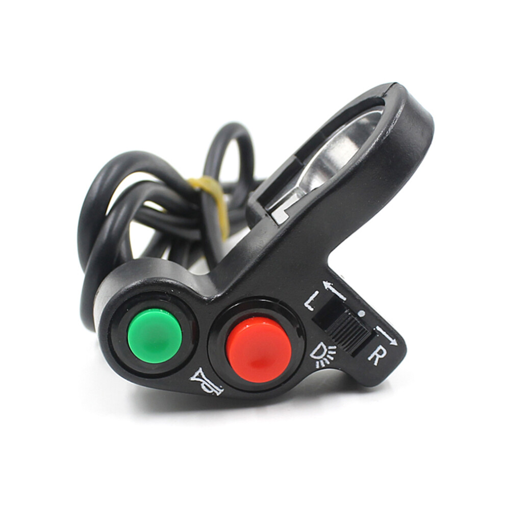 2Pcs Motorcycle E-Bike Switch Plastic Headlight Turnlight Horn Black 013523014560