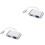 2Pcs Aluminum Alloy 2 in 1 Vga Usb3.1 Type-C Adapter Silver Mini Size 3