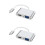 2Pcs Aluminum Alloy 2 in 1 Vga Usb3.1 Type-C Adapter Silver Mini Size 5