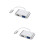2Pcs Aluminum Alloy 2 in 1 Vga Usb3.1 Type-C Adapter Silver Mini Size 7