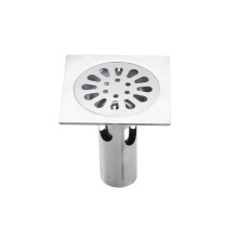 3Pcs Bathroom Stainless Steel Drain with Deep Basket Lid Silver Finish