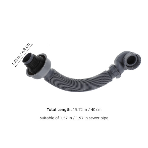 2Sets Flexible Expandable Drain for Home Bathroom Sink Grey Plastic 1