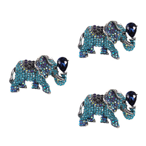 3Pcs Lapel Brooch Elegant Rhinestone Clothes Decoration 1