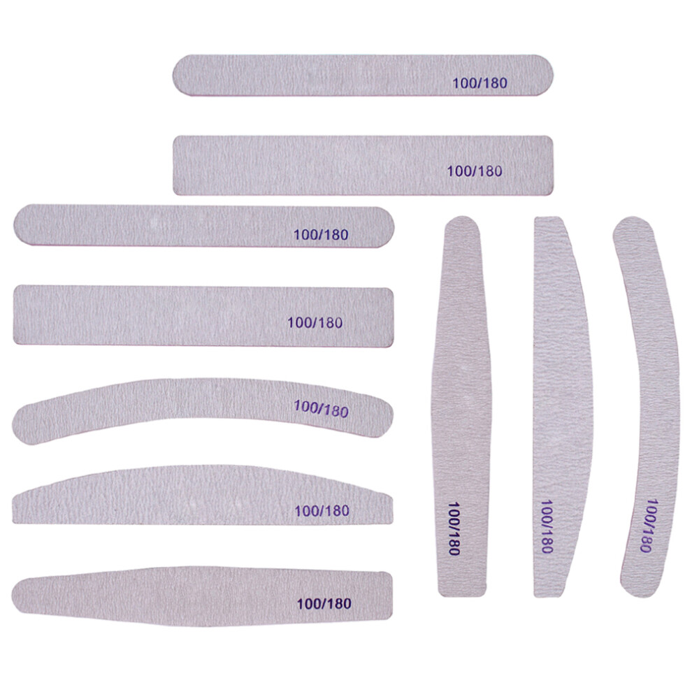 Solustre 20Pcs Grey Nail Files With Buffers For Nail Art And Polish Removal