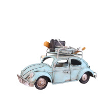 3Pcs Vintage Iron Car Model Home Decoration Table Ornament Sky-Blue