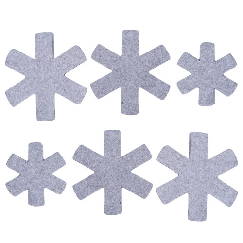 3Sets Grey Pan Protectors Polyester Non Stick Pot Pads for Home Use