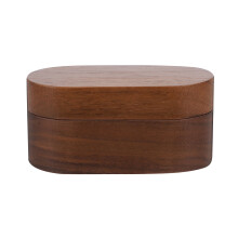 2Pcs Durable Wooden Guitar Pick Case Compact Coffee Color Storage
