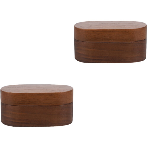 2Pcs Durable Wooden Guitar Pick Case Compact Coffee Color Storage 2
