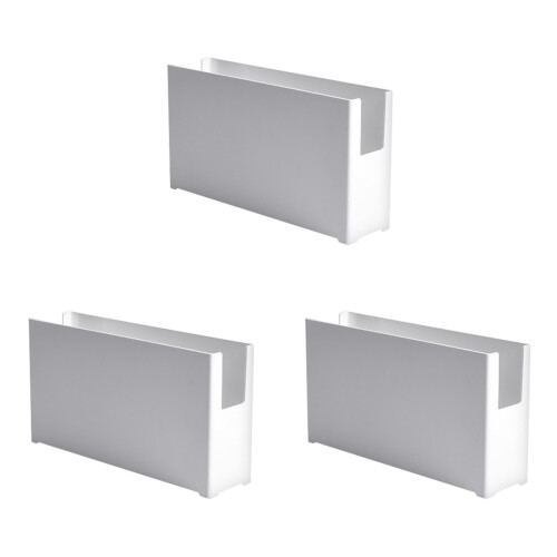 3Pcs Plastic Storage Containers White Stackable Organizer for Home Use 1