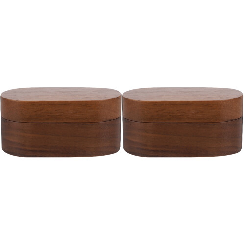 2Pcs Durable Wooden Guitar Pick Case Compact Coffee Color Storage 1