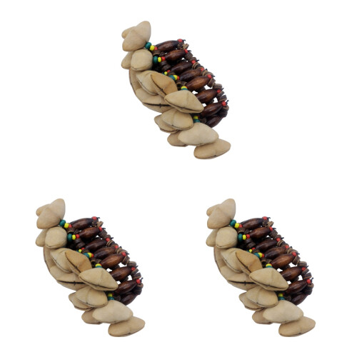 3Pcs Handmade Nut Shell Bracelets Assorted Color Drum Dance Decoration 1