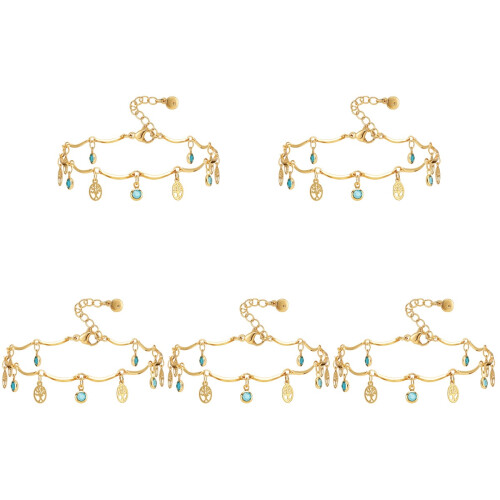 5Pcs Durable Women Ankle Bracelets Chains Stylish Anklets 1