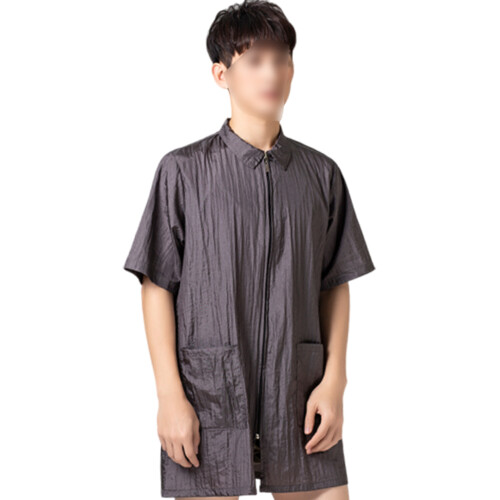 3Pcs Soft Grey Hair Dye Clothes Short Sleeve Practical Pocket Design