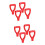 8Pcs Red Plastic Handles Ergonomic Grip Durable and Easy Hang 8
