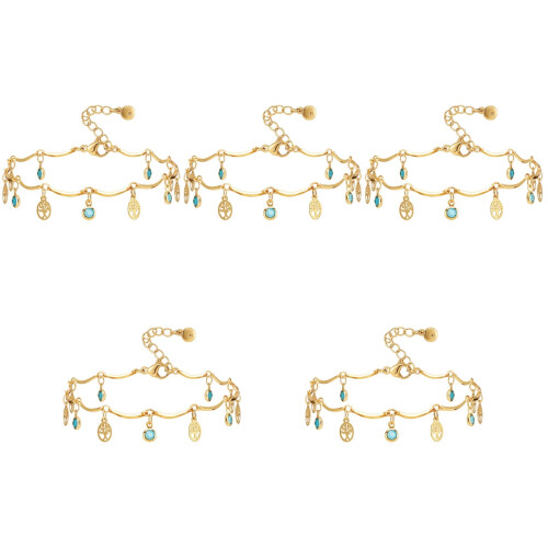 5Pcs Durable Women Ankle Bracelets Chains Stylish Anklets 2