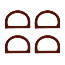 16Pcs Brown Bamboo Handbag Handles D Shape Decorative Purse Grips