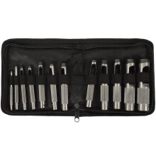 24Pcs Hole Punch Set Silver DIY Craft Tool Belt Hole Cutter