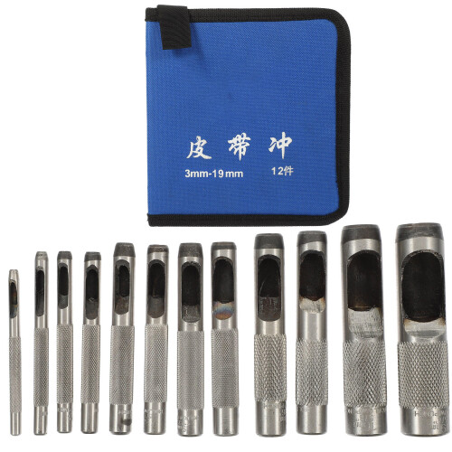 24Pcs Hole Punch Set Silver DIY Craft Tool Belt Hole Cutter 1